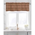 thumbnail image 2 of Brown Southwest Aztec Kitchen Valances for Windows Farmhouse Linen Window Valance Curtain for Living Room Window Treatment Farmhouse Vintage Geometric Valance Rod Pocket Topper Drape, 42 x 12 Inch, 2 of 6