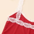 thumbnail image 7 of BRICH Women's Cute 2 Piece Pajama Sets Ruffle Cami Top and Shorts Sleepwear Set Red S, 7 of 7