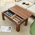 thumbnail image 2 of Locking Coffee Table For Firearms & Wine - 39.3*21.6*16.6 Inches, Walnut Hue Storage With Locked Drawer Keep Firearms, Safe, 39.3x21.6x16.6 Look, 2 of 5