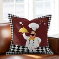 thumbnail image 2 of Kitchen Chef Throw Pillow Cover Black And White P Vintage Laid Knife And Fork Cotton Linen Cushion Cover Throw Pillow Case with Invisible Zipper for Couch Sofa Bed Chair Car 16x16 Inch, 2 of 14