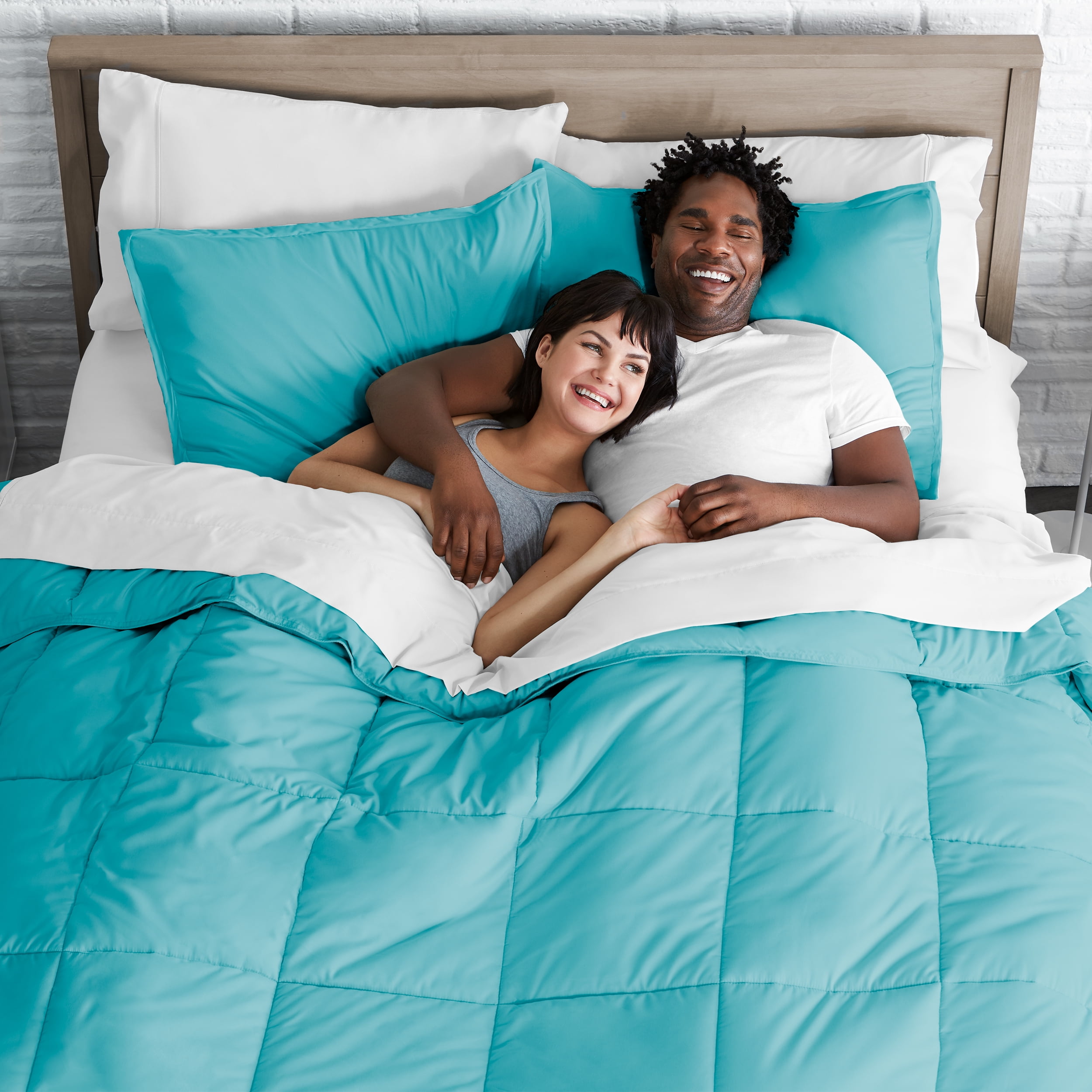 Bare Home Ultra-Soft Goose Down Alternative Comforter Set, Twin/Twin XL, Aqua