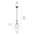 thumbnail image 3 of 42047BKCS Kichler Lighting Everly - 1 Light Pendant-17.75 Inches Tall and 9 Inches Wide-Black Finish-Clear Seeded Glass Color, 3 of 4