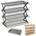 thumbnail image 1 of 2/3/4 Tier Rack – Expand To Bake Collapse To Adjustable Stack Multi Tier BAKEWARE Cool Dozens Of Cookies Cakes Pastries 1s Folds Flat rack shelf, 1 of 8