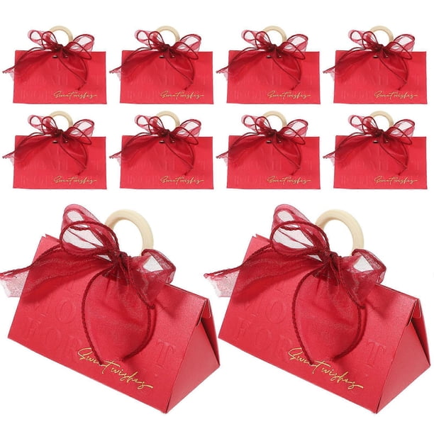 Dark Red Paper Candy Boxes for Storage Lightweight and Creative Perfect for Parties and Weddings 18pcs