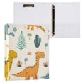 thumbnail image 3 of Leaves with Dinosaurs File Folder 3 Ring Binders 1.5 inch Hardcover File Folders with Interior Pockets A4 Size Organizer for School Office Hospital, 3 of 8