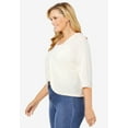thumbnail image 3 of Woman Within Plus Size Rib Trim Cardigan Shrug Sweater, 3 of 5