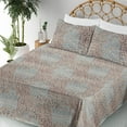 thumbnail image 3 of Ambesonne Abstract Art Modern Fitted & Flat Sheet with Sham 3 Pcs Set, Spots Dashes, Twin XL, Warm Taupe Mauve Taupe, 3 of 5