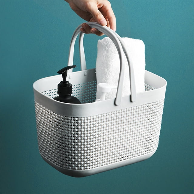 Dpityserensio Plastic Organizer Storage Baskets With Handles, Shower Caddy Bins Organizer For Bathroom And Kitchen