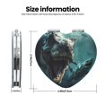 thumbnail image 3 of Bingfone Underwater Dinosaur Shark Print Compact Vanity Makeup Mirror for Men Women Girls for Pocket Purse Wallet Handbag,Portable Small Handheld Beauty Mirror-Heart Shape, 3 of 9
