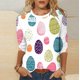 thumbnail image 2 of Tops de Cuello Redondo para las Mujeres Carnaval Impreso 3/4 Manga Blusa Casual Verano Suave, Blusas para las Mujeres Casual, 2 of 7