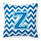 thumbnail image 1 of Almohada decorativa de tela azul y blanca Caroline's Treasures Letra Z Chevron CJ1056-ZPW1414 14 H x 14 W, 1 of 1