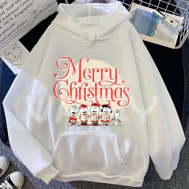 Sudadera con capucha Harajuku para mujer, sudaderas con capucha de Snoopy, sudaderas con estampado de manga larga, sudadera informal de Feliz Navidad, ropa de calle Y2k, Unisex