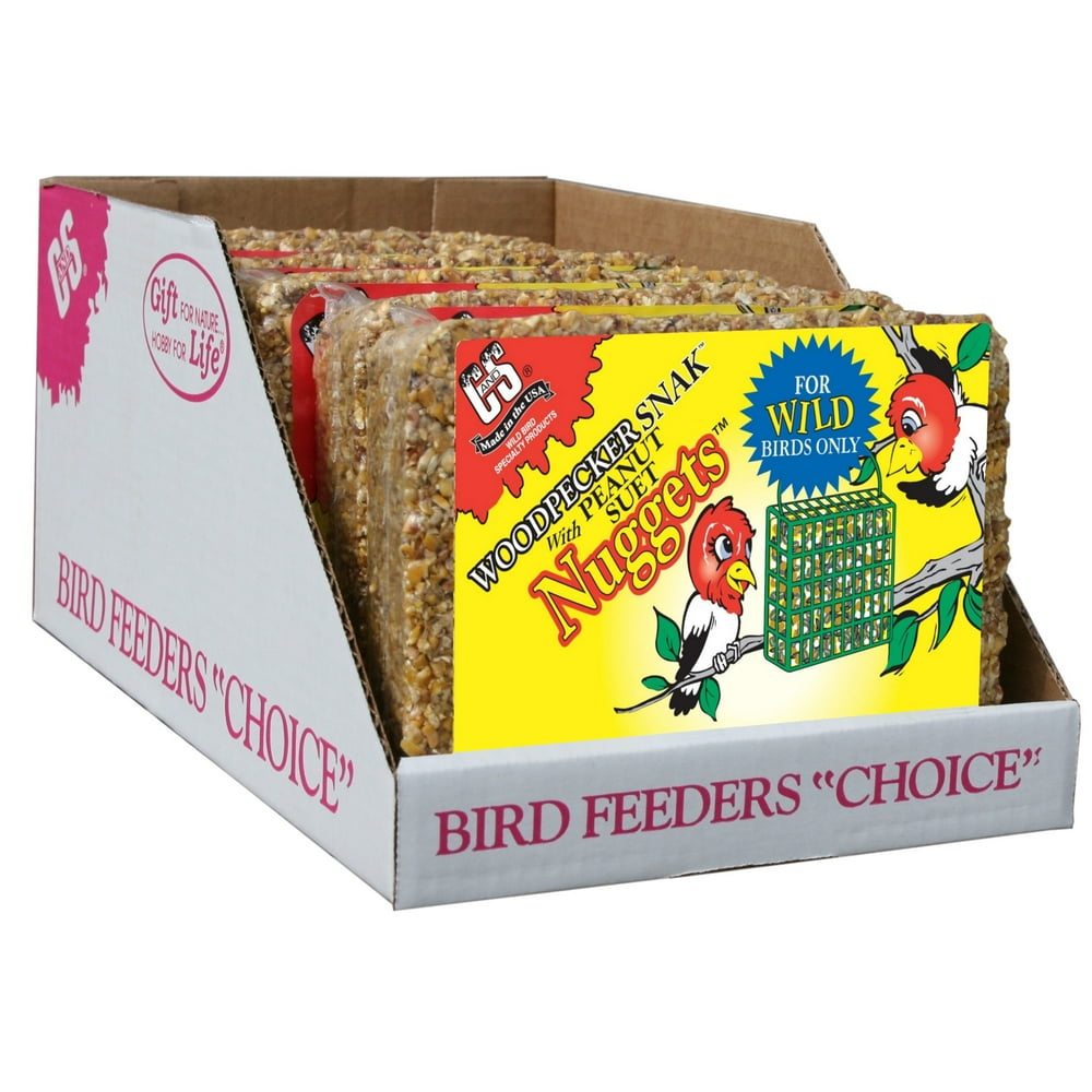C&S Products Woodpecker Snak, with Peanut Suet Nuggets, 36 oz, Wild