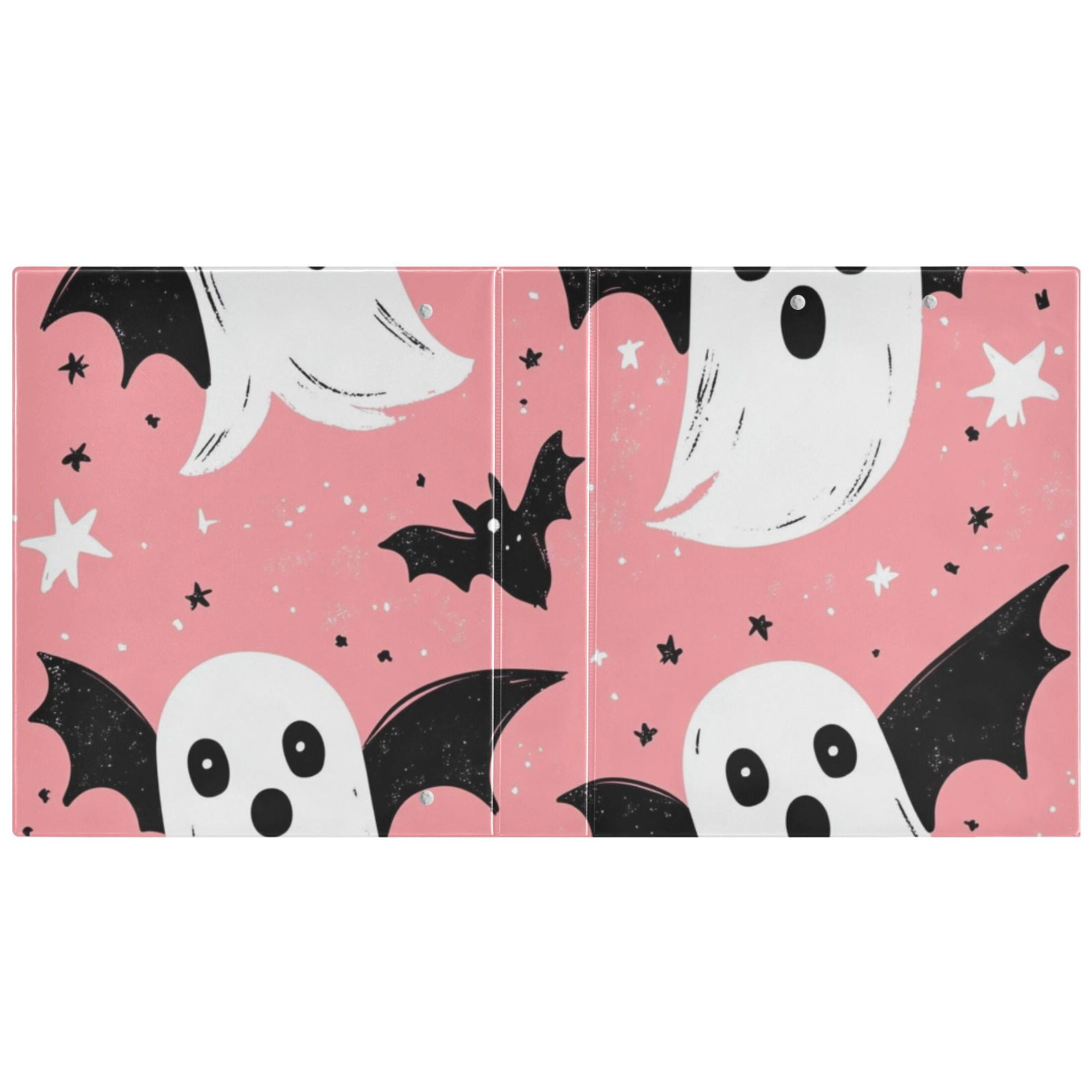 Ghosts Stars 3 Ring Binders 1.5 inch Hardcover File Folders with Interior Pockets A4 Size Organizer for School Office Hospital