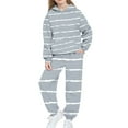 thumbnail image 2 of NAISIBABY Girls Fleece Hoodie and Sweatpants Sets 2-Piece, Kids Pullover Sweatshirt & Jogger Pants Outfit Gray 4T, 2 of 5