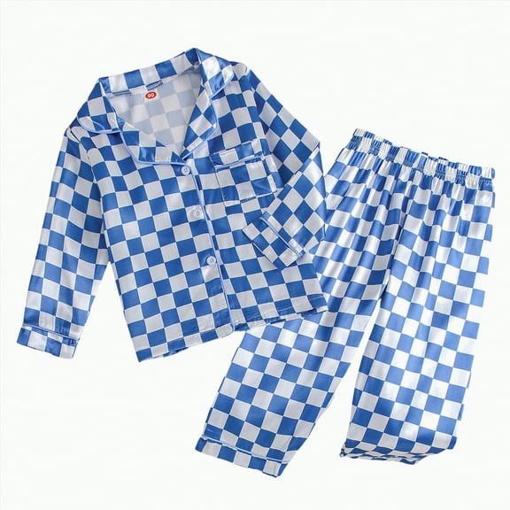 Hessimy Baby Boy Fall Winter Clothes Dads Little Dude Long Sleeve Shirt And Pants Set Cute Toddler Boy Outfits Toddler Pajamas Sleepwear Girl (Sky Blue,5-6 Years)