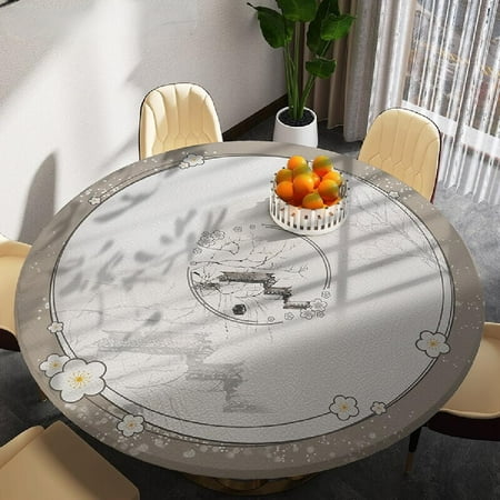 

Table cloth round table mat table cloth computer learning table mat high grade soft silicone leather environmental protection material waterproof and oil proof no washing no warping edge