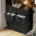 thumbnail image 2 of Kadyn Entertainment Center with 8 Fabric Drawers, Dresser TV Stand, Tall Dresser Storage Drawer Units Chest of Drawers for Bedroom/Living Room/Hallway，Black, 2 of 7