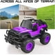 thumbnail image 4 of Coche teledirigido para niñas, escala 1:20, camión teledirigido todoterreno morado, juguete vehículo Big Foot con baterías recargables y luz LED (camión RC morado), 4 of 5