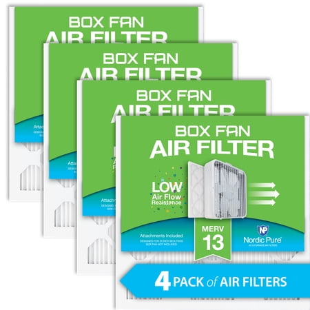 Box Fan Air Filter 20x20x1 MERV 13 &ndash; Pack of 4