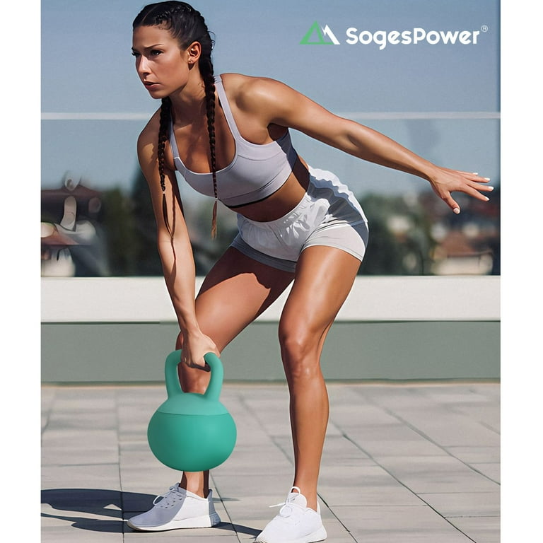 SogesPower Soft Kettlebells - Iron Sand Filled, PVC, Anti-Slip Handle For Home Workouts (Multiple Colors)