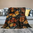 thumbnail image 2 of Chilfamy  LIVE &amp; LOVE Micro Blanket Throw Blanket Monarch Butterflies Print Ultra-Soft Fuzzy Cozy Warm Fluffy Plush Blanket for Bed Couch Chair Living Room Fall Winter Spring White, 2 of 6