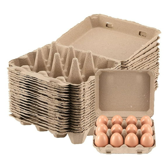 20 Pack Egg Cartons, Paper Pulp Square Cartons Eggs, Container Empty Tray Holder