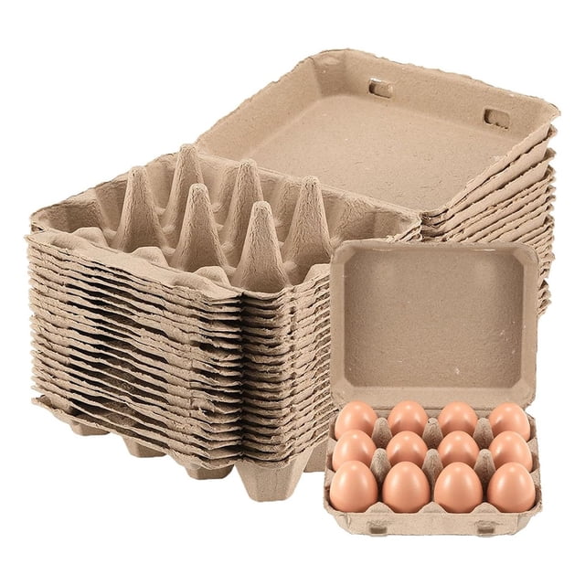 Paquete de 20 Cartones de Huevos, Cartones de Huevos Cuadrados de Pulpa de Papel Huevos, Contenedores de Cartones de Huevos Bandeja de Huevos Vacía Soporte para Huevos de Pulpa