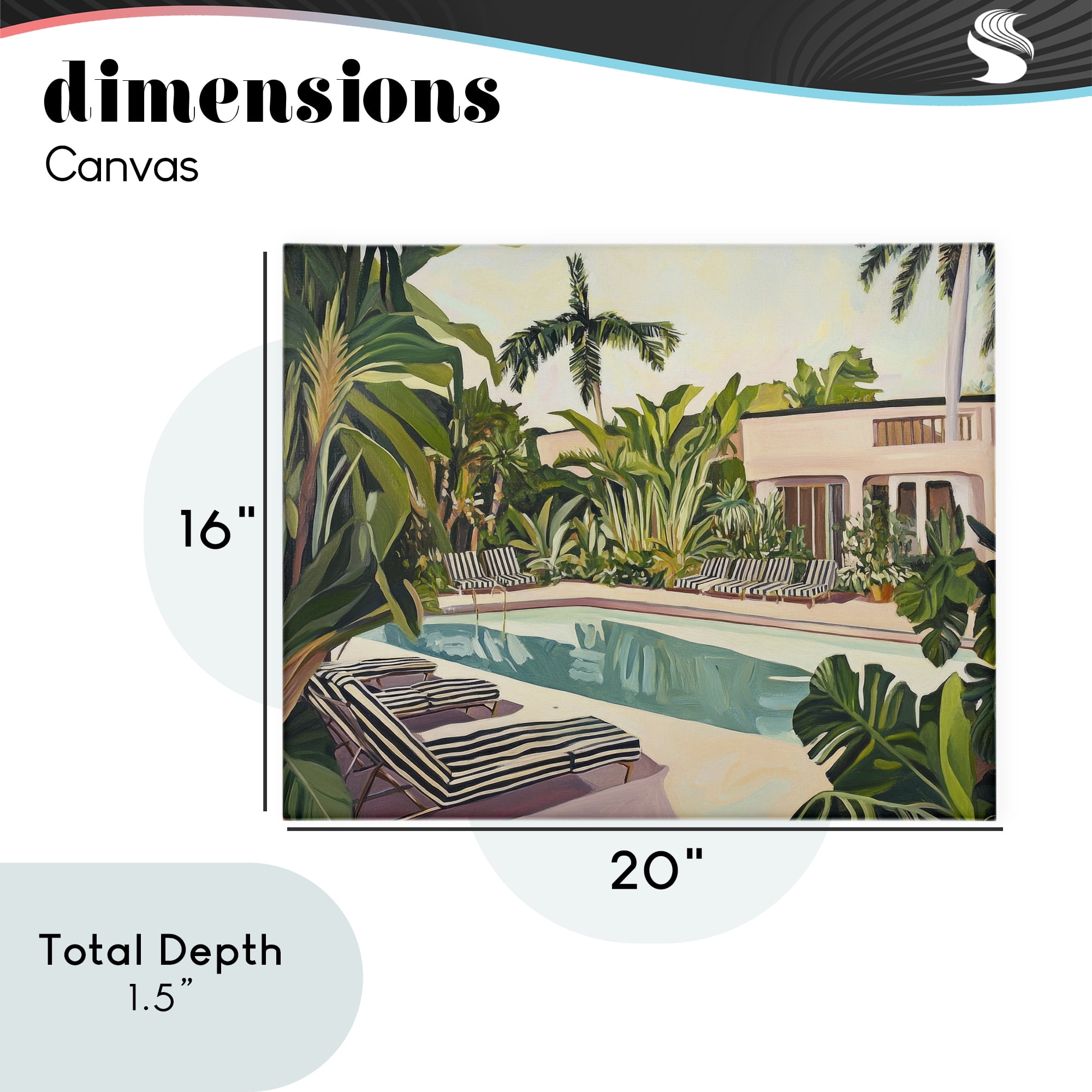 Stupell Industries Poolside Resort Lounge Chairs Canvas Wall Art, design by Sisi and Seb