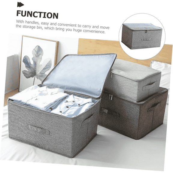 Fabric Storage Bins 2-Pack, Large Foldable Closet Organizer Boxes with Handles, Fabric Baskets for Wardrobe, Shelf, Bedroom & Nursery Organization