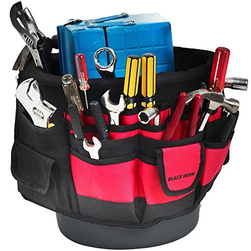 Black Iron Garden Tool Organizer, Bucket Caddy - Walmart.com - Walmart.com