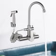 thumbnail image 2 of Miumaeov Wall Mounted Faucet 360 Degree Rotation Stainless Steel Kitchen Sink Faucet Warm and Cold Water One Handle Faucet with Bidet Spray Faucet for Bathroom Toilet, 2 of 11