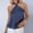 Blue, variant on Tie Back Women Blouses Summer Backless Casual Sleeveless Polka Dot Womens Top Halter Tops