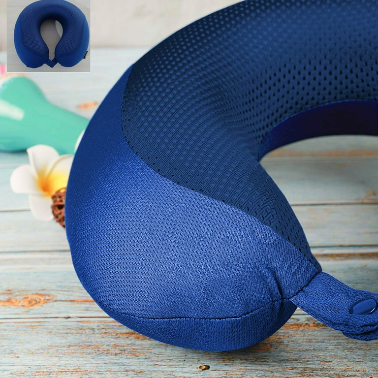 Sutton Home Fashions Fashions Rejuve Health Wellness Memory Foam Travel Neck Pillow Charcoal Blue