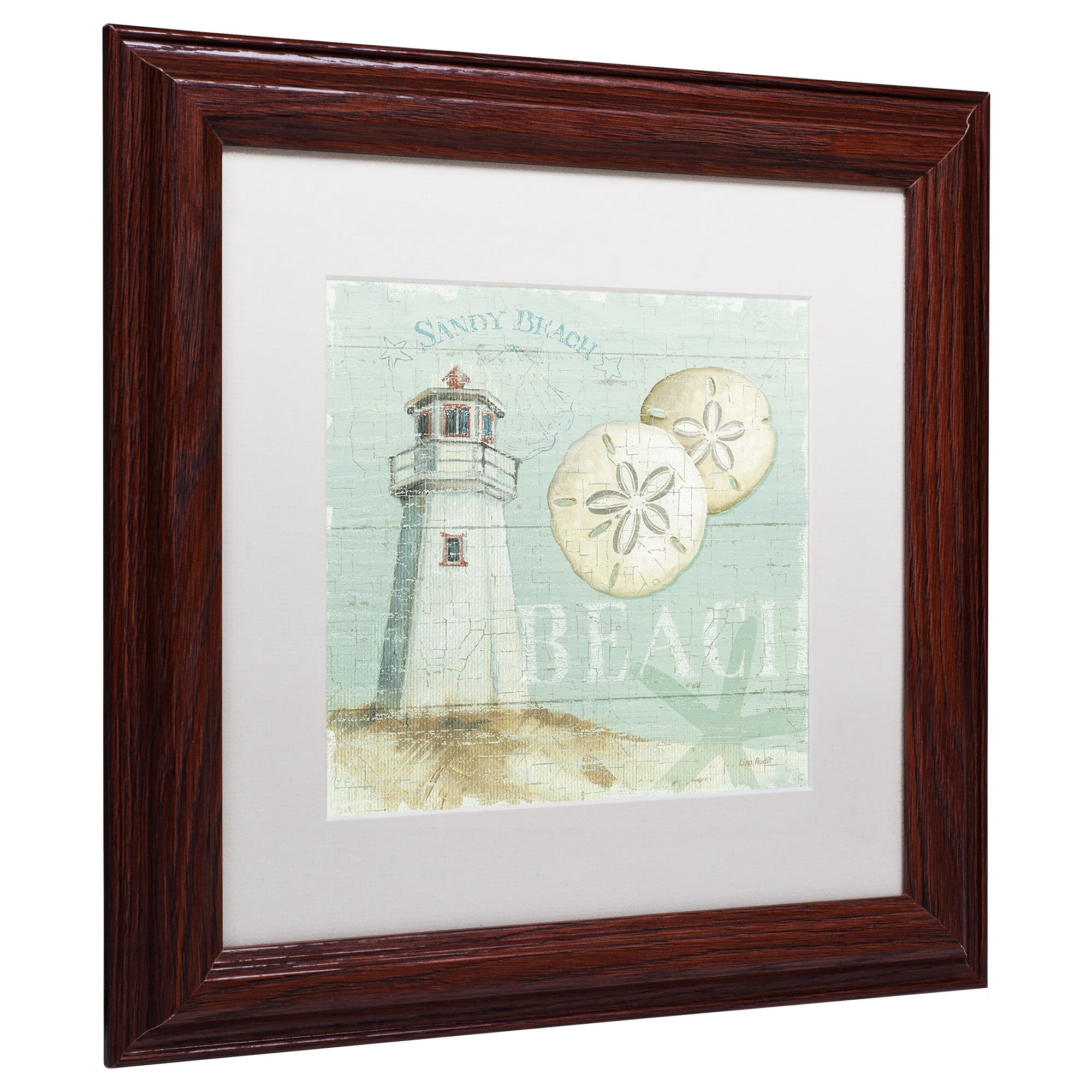 Trademark Fine Art "Beach House I" Canvas Art by Lisa Audit, White Matte, Wood Frame