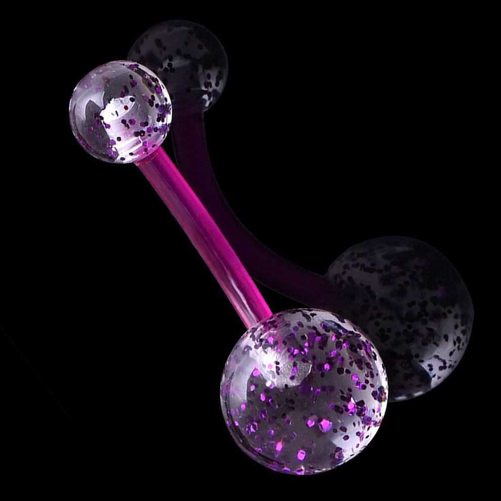 Sequin Plastic Piercing Navel Surgical Belly Button Rings Navel