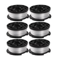 thumbnail image 2 of 6 carretes de repuesto de hilo de nailon para cortacésped, compatibles con BLACK DECKER (negro), 2 of 7