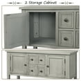thumbnail image 3 of Console Table with 2 Cabinets and Bottom Shelf, SEGMART 46'' x 15'' x 34'' Entryway Table with 4 Storage Drawers, Accent Buffet Sideboard Desk Table w/ Solid Wood Frame for Kitchen, 99lbs, S5332, 3 of 8