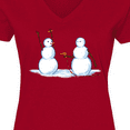 thumbnail image 4 of Inktastic Snowman Stickup with Hairdryer Women's V-Neck T-Shirt, 4 of 5