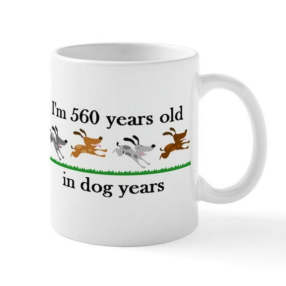 CafePress - 80 Dog Years Birthday 2 Mug - 11 oz Ceramic Mug - Novelty Coffee Tea Cup