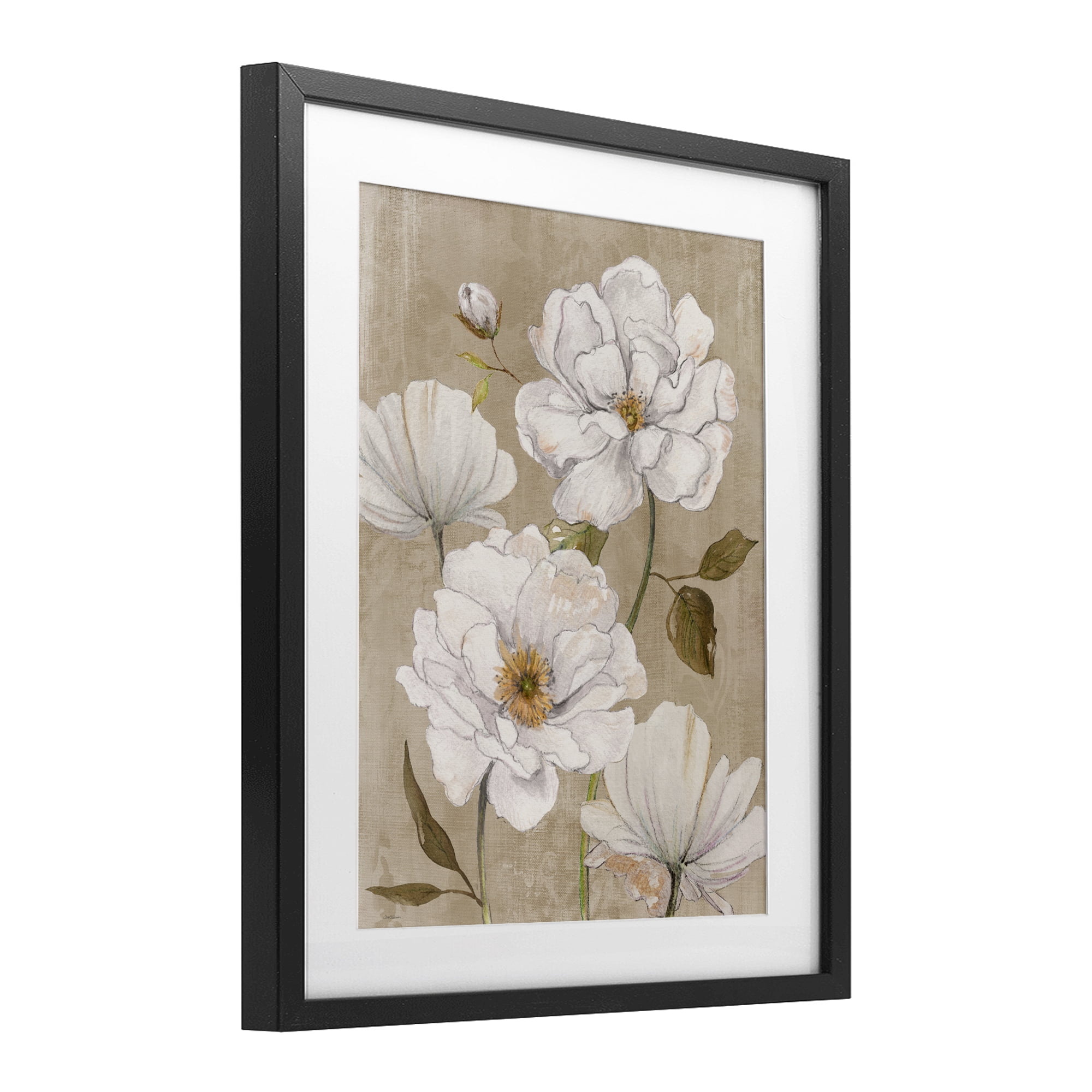Stupell Industries Rustic Magnolia Blooms Black Framed Print Under Glass, design by Carol Robinson