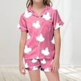 thumbnail image 2 of LUOGENLI Girls Pajamas Size 10-38 Sets Toddler Sleepwear Set Short Sleeve Pajamas for 2 3 Year Olds Comfortable Home Loungewear Girls Pajamas Size 10-43 Pants Set Size 2-3 Years, 2 of 4