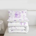 thumbnail image 5 of meiyoeat Coquette Bow Initial B Full Size Comforter Sets,Purple Watercolor Monogram Art Bedding Comforter Set For Girl,Reversible,3-Piece,1 Comforter and 2 Pillowcases, 5 of 7
