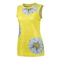 thumbnail image 4 of Débardeur pour Femmes Hauts d'Été Col Rond Imprimé Marguerites Sans Manches T-Shirts Débardeur Blouse Graphique, 4 of 6