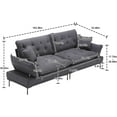 thumbnail image 2 of Tabaray 102" Modern Loveseat Sofa Couch, Accent Tufted Sofa with Adjustable Armrest, Cloud Sofa, Modern Upholstered 2 Seaters Sofa, Sleeper Couches for Living Room Guest Room, Office  (Dark Gray), 2 of 18