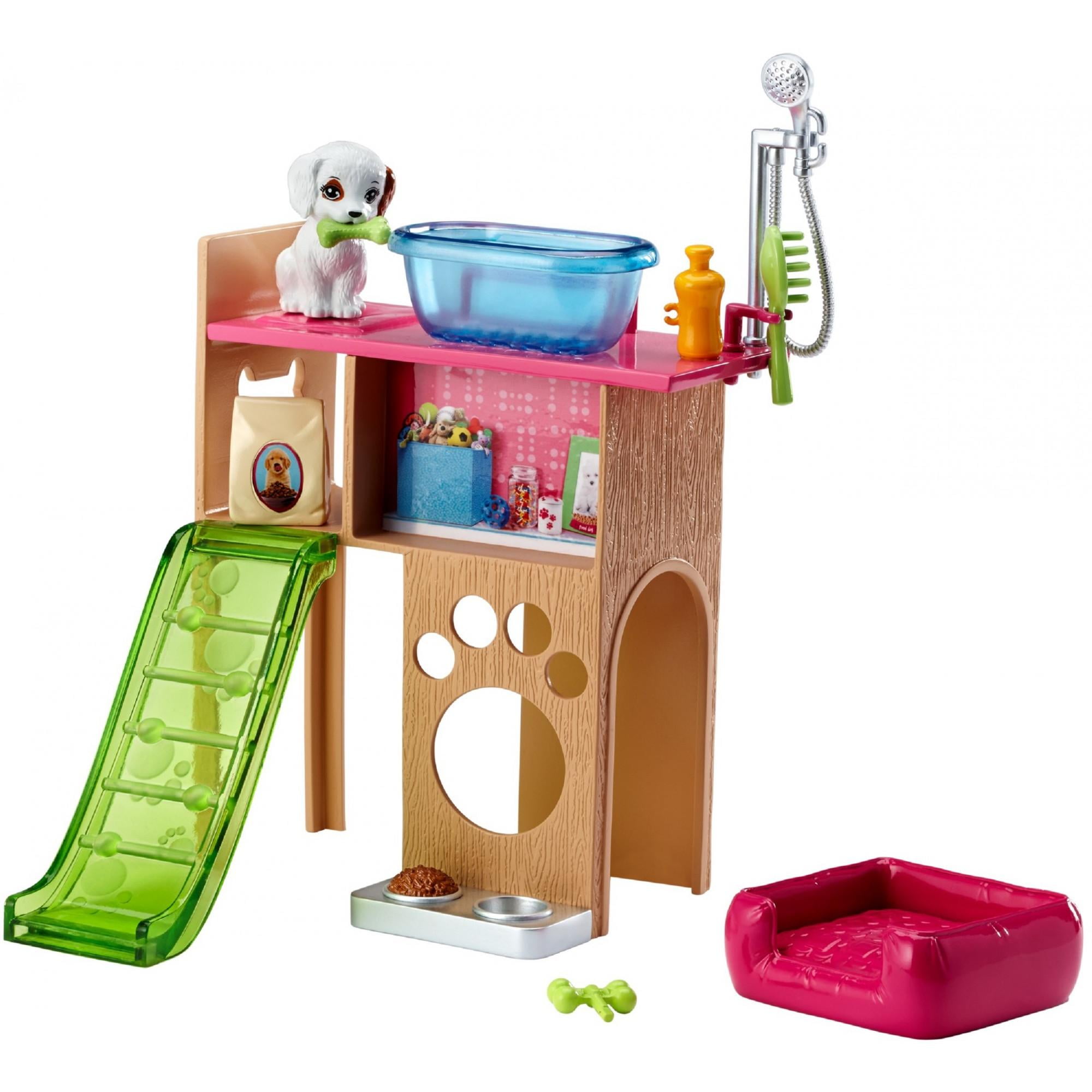 Barbie Dollhouse Set with Furniture, 4 Play Areas and Accessories Including  Puppy