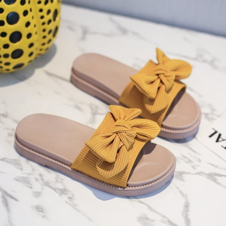 

Sandals for Women to Wear Summer Flat Bottomed Beach Shoes Anti Slip Bowknot Raised Thick Bottomed Shoes for (Color : A Size : 36-37 Code)