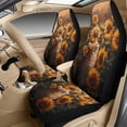 thumbnail image 3 of Xixirimido Car Seat Protection Set 5 Pieces Breathable PU Leather Front Seat Covers with Seat Belt and Console Covers Universal Fits Most Cars, Cat and Sunflower, 3 of 8