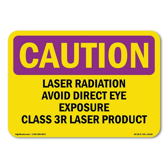 OSHA CAUTION RADIATION Sign - Laser Radiation Avoid Direct Eye Exposure | Decal | Protect Your Business, Work Site, Warehouse | Made in the USA