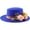 Blue, variant on Floral Ladies Hat, Vintage Wool Floral Flat Top Hat, Wide Brim Hat, Fedora Church Derby Felt Cap Bucket Hat Bowler Hats for Wedding Party Talent Show